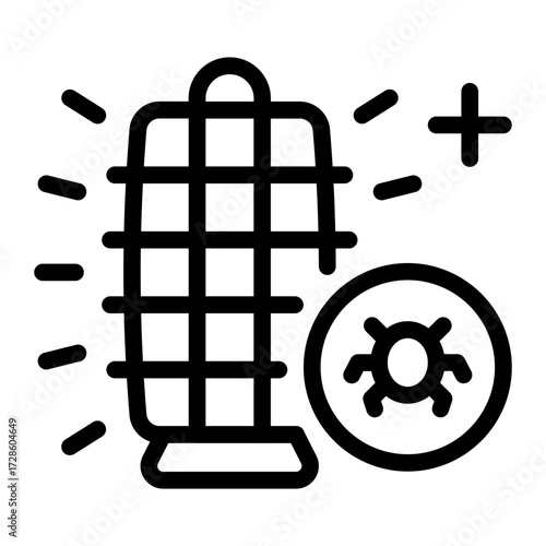 This Insect Light Trap icon is suitable for Pest Control, and related fields.