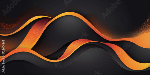 Black and yellow mask vector illustration and black and white mask design on a black background with wave light texture
