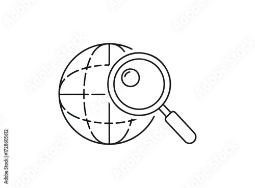 Global search icon flat design