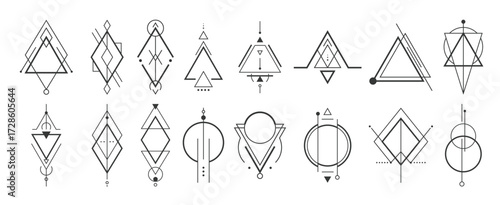  geometric symbols and minimalistic abstract line art