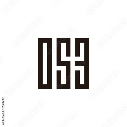 Number 0, 5 and 3 square, rectangles  geometric symbol simple logo vector