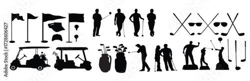 golf silhouette on white background vector illustration