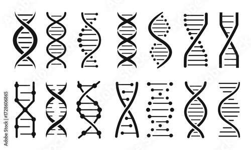 dna molecule structure icons chromosome chain helix