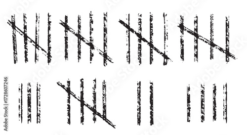 doodle count bar count the days counted in slashes on the vector illustration