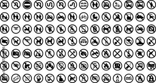 Collection of detailed road signs offering clear guidance and safety information for navigation