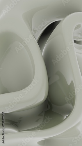 Abstract Fluid Shapes in Soft Tones