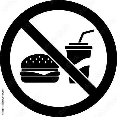 No food or drink allowed symbol indicating restrictions for certain areas or events