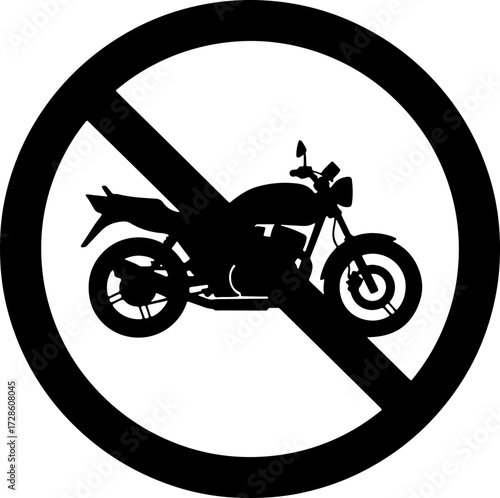 No motorcycles allowed sign illustration symbol for road safety and traffic regulations icon concept