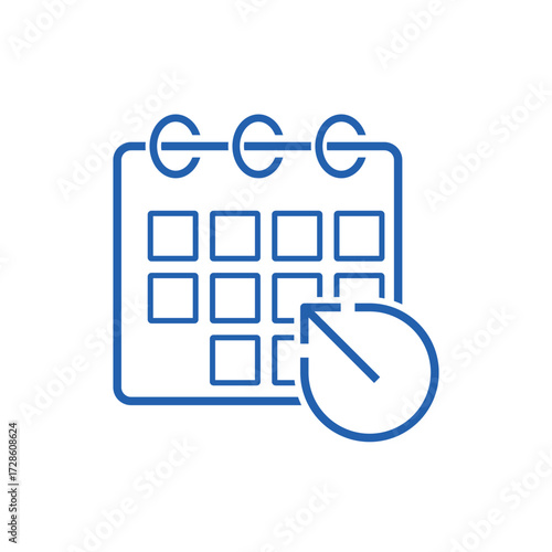 Calendar and planning of events, activities. Vector linear icon illustration isolated on white background.