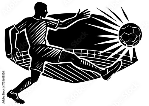 Football Penalty Kick Silhouette, Sports and Fitness SVG, PNG