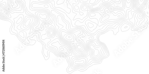 Vector wavy black contour lines topographic grid pattern on white background. Topographic map background with abstract contour line pattern.  Minimal topography design for modern graphics motion wave.
