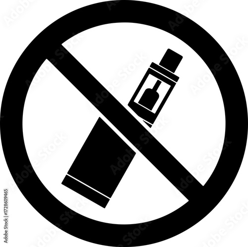 No vaping sign: Symbol of smoke-free zones, health awareness, and public safety protocols