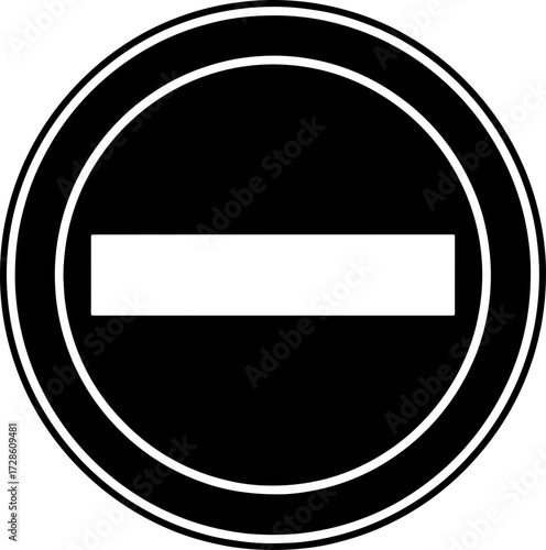 No Entry sign, a clear symbol for prohibition, restriction, or a warning message