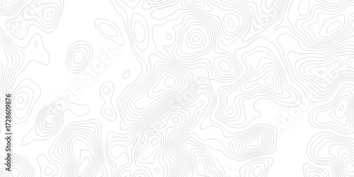 Vector wavy black contour lines topographic grid pattern on white background. Topographic map background with abstract contour line pattern.  Minimal topography design for modern graphics motion wave.