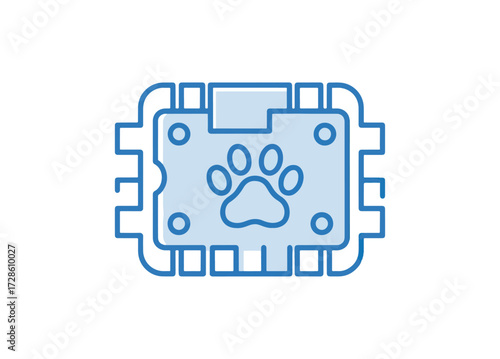 Pet electronic chip graphic illustration