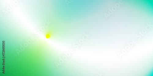 Abstract green and yellow gradient background with white light arc
