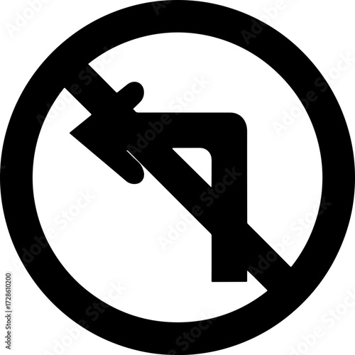 No Left Turn Sign: Traffic regulation indicating prohibited maneuvers on the road for safety
