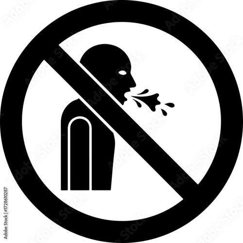 No coughing or sneezing allowed symbol, ideal for health and safety protocols in public areas