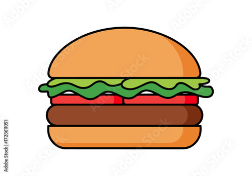 Simple illustration of a hamburger
