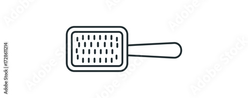 Simple line art hairbrush icon