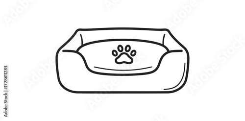 Simple outline illustration of a dog bed