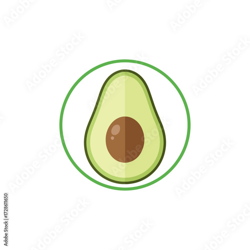 Sliced avocado illustration graphic