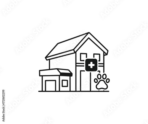 Veterinary clinic building logo design