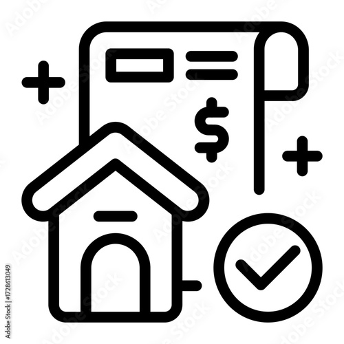 This Mortgage icon is suitable for Bank, Finance, and related fields.