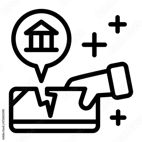 This Overdraft icon is suitable for Bank, Finance, and related fields.