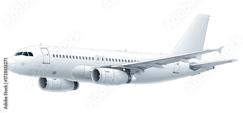White airplane in flight (3)