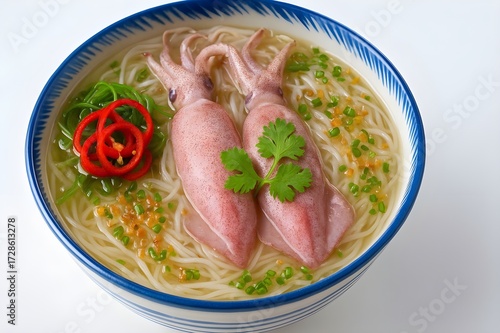 Hủ tiếu mực-Vietnamese squid noodle soup -Vietnamese traditional dish