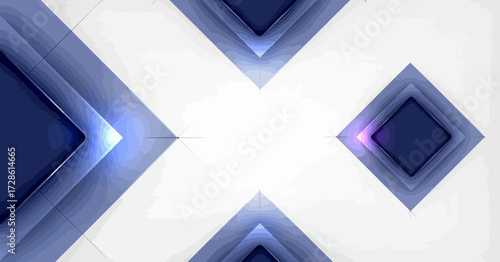 Abstract geometric blue and white background