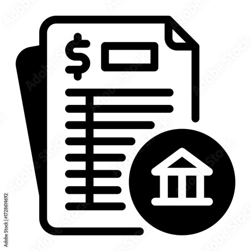 This Bank Statement icon is suitable for Bank, Finance, and related fields.