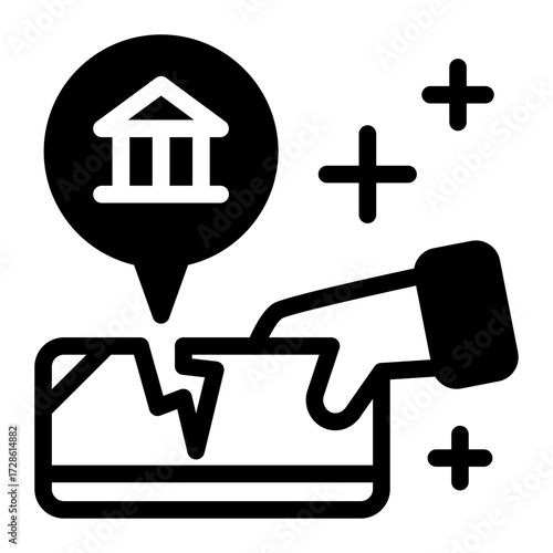 This Overdraft icon is suitable for Bank, Finance, and related fields.