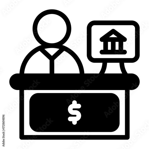 This Teller icon is suitable for Bank, Finance, and related fields.