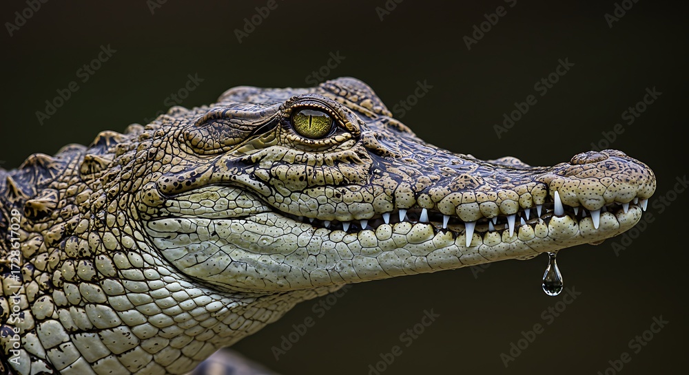Naklejka premium Crocodile profile closeup