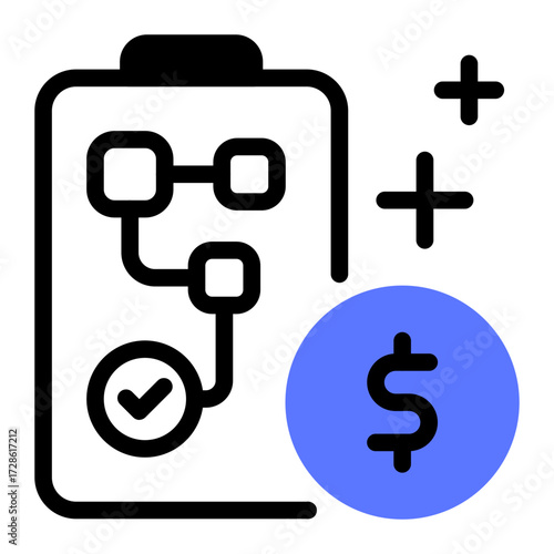 This Financial Planning icon is suitable for Bank, Finance, and related fields.