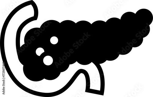Pancreas organ vector illustration scalable medical icon for healthcare and science graphics