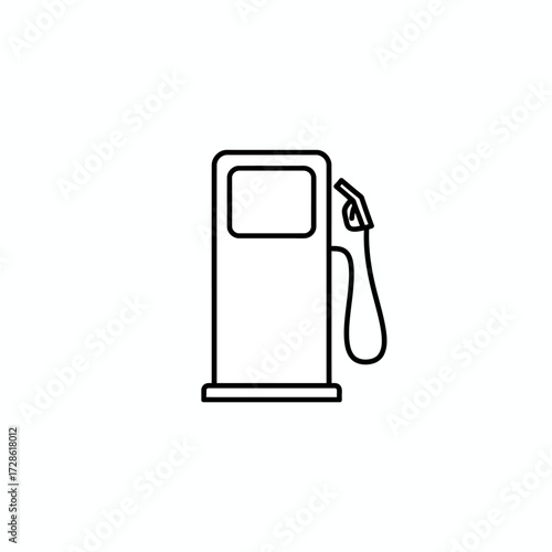 Sleek modern gas station pump icon symbolizing energy and transportation needs for commercial projects and digital designs