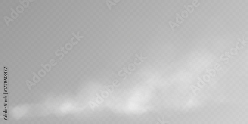 Fog and smoke effect PNG on dark background. Mist texture