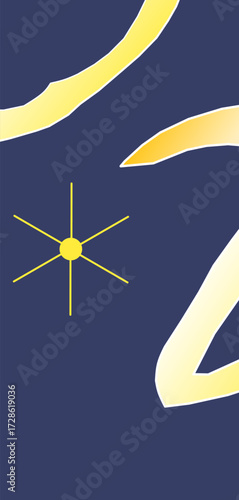 2026 New Year Celebration Golden Text with Stars on Dark Background