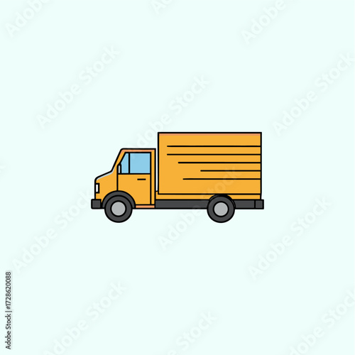 Delivery truck icon logo flat vector design