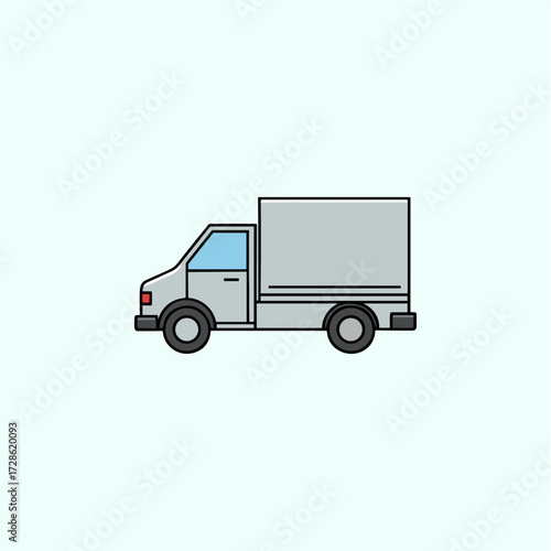 Delivery truck icon logo flat vector design