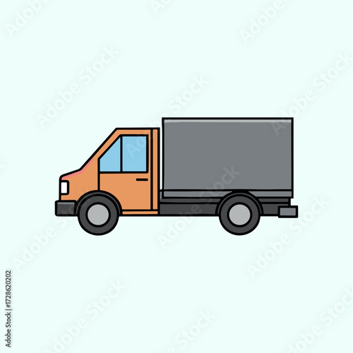 Delivery truck icon logo flat vector design