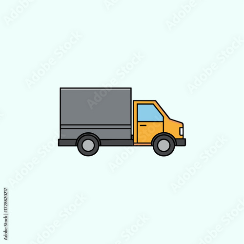 Delivery truck icon logo flat vector design