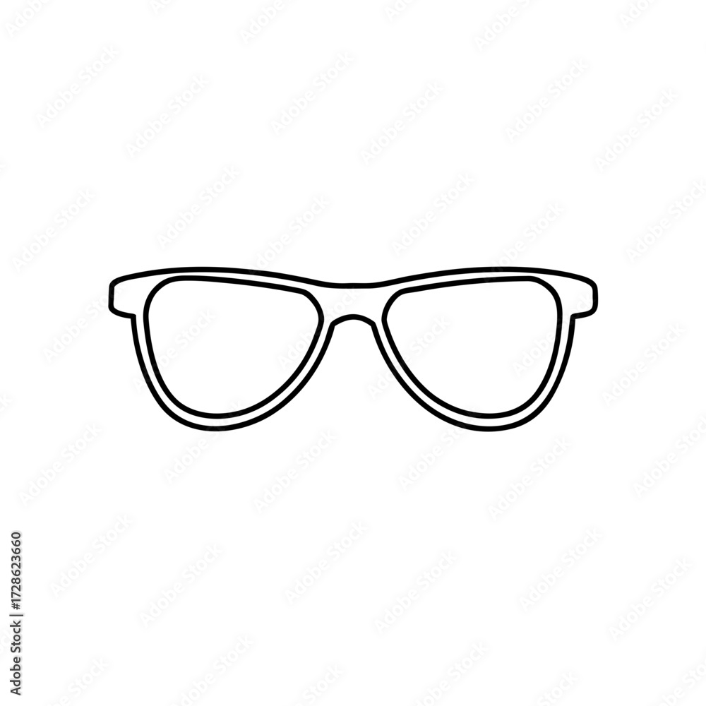 Fototapeta premium Outline drawing of glasses on transparent background