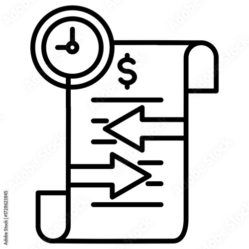 Secure Transaction Outline Icon