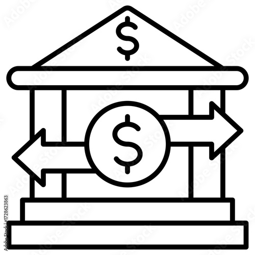 Bank Transfer Outline Icon