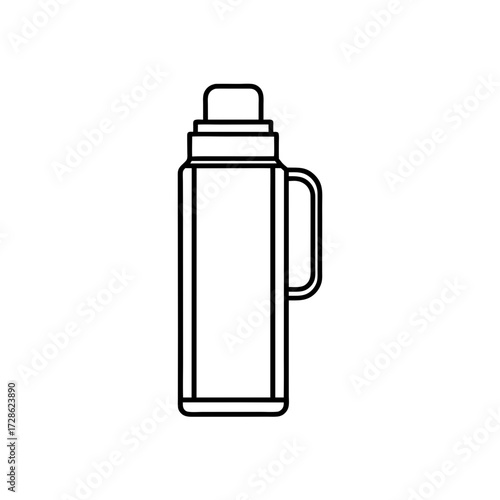 Outline of a thermos flask on transparent background