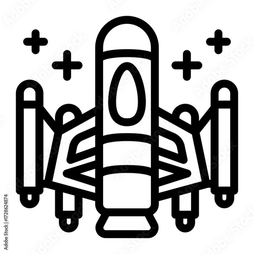 This Spaceship icon is suitable for Science Fiction, Sci-fi Film, etc.